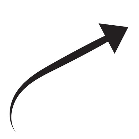 Arrow symbol set of doodle or sketch outline of circle, curve, swipe up, black line, flat arrow icon...