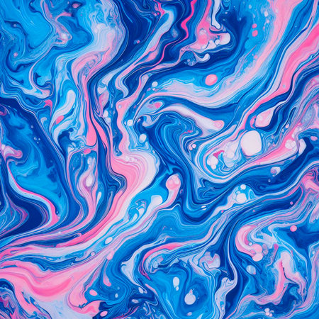 Marbled blue and pink abstract background. Liquid marble ink pattern.の素材