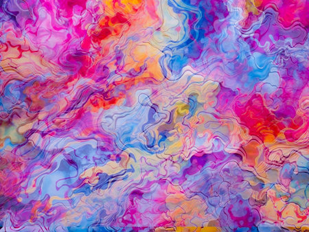 Marbled blue and pink abstract background. Liquid marble gradient mixing Swirled ink pattern texture watercolor acid wash texture bright colorfulの素材