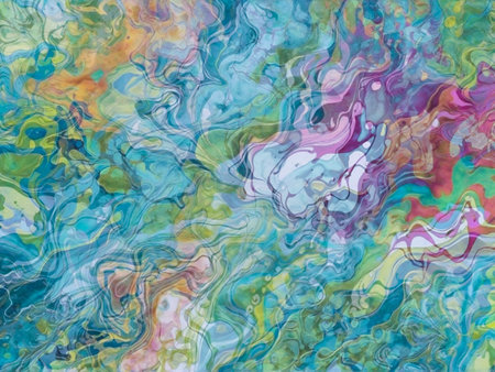 Marbled blue and pink abstract background. Liquid marble gradient mixing Swirled ink pattern texture watercolor acid wash texture bright colorfulの素材