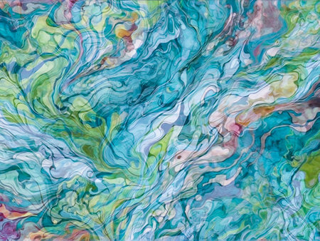 Marbled blue and pink abstract background. Liquid marble gradient mixing Swirled ink pattern texture watercolor acid wash texture bright colorfulの素材