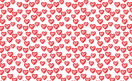 hand drawn doodle red hearts shape seamless pattern heart for wedding, mother, woman or valentines...