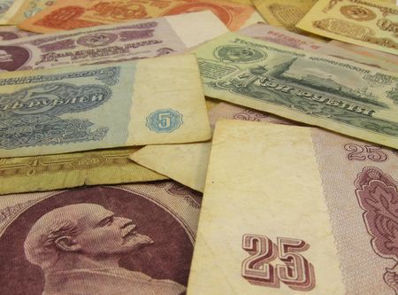 Old soviet, money to cost miscellaneous with scene V. I. Lenin.の写真素材