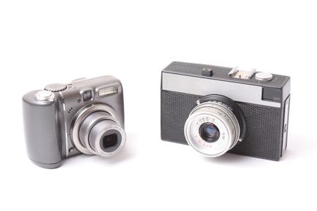  Compact cameras-the transition from old to new.の写真素材