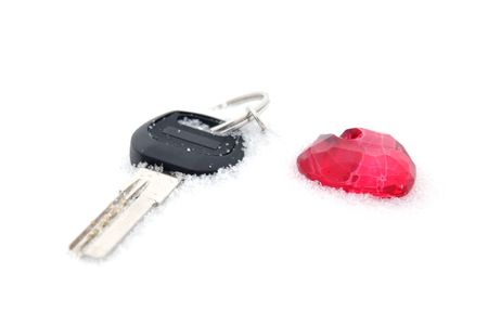  The Lost Key in the snow from the heart. の写真素材