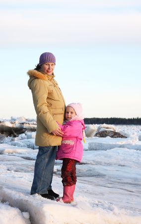 The movement of ice on the river.の写真素材