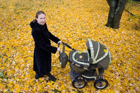 Mother with a stroller.