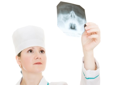 Doctor X-ray study on a white background.