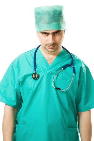 Doctor men Evil on a white background.の写真素材