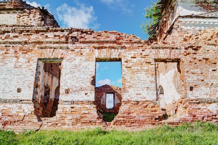 Old ruined church in the sun. Photo in hdr style.の写真素材