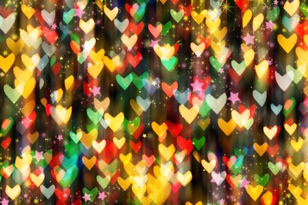 Falling rain colored hearts.の写真素材