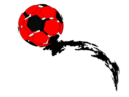 Flying soccer ball on isolated background.のイラスト素材