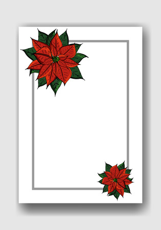 Christmas tag cute with flowers.のイラスト素材