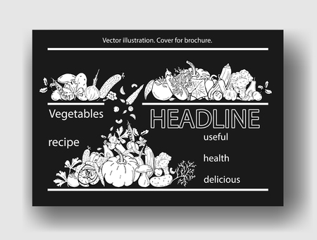 Cover for a book with a picture of vegetables.のイラスト素材