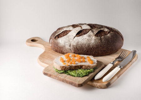 Tasty and healthy food handmade rye bread