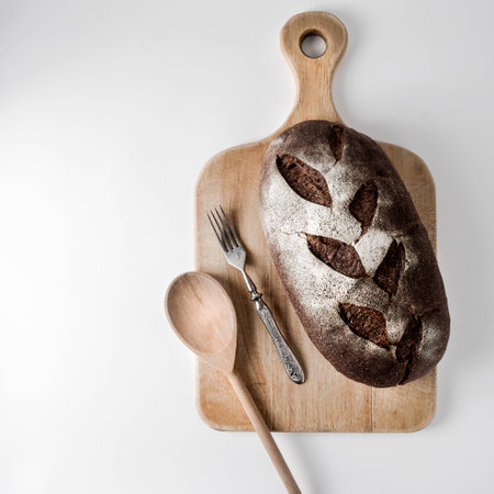Tasty and healthy food handmade rye bread