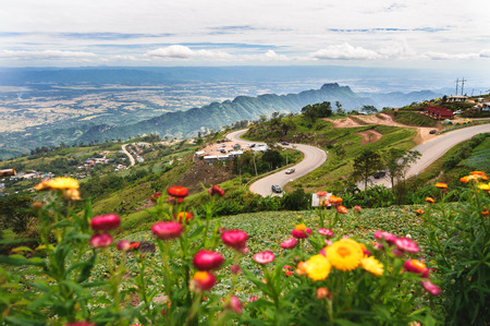 A mountain scenery of Phu Tub Berk, one of the most popular place in winter of  Thailandの写真素材