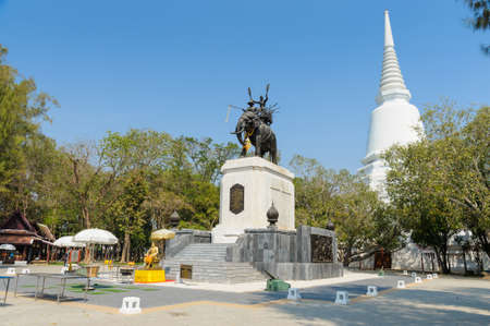 SUPHAN BURI, THAILAND-Februlary 7, 2021: Don Chedi Monumenti, the royal monument of King Naresuan...