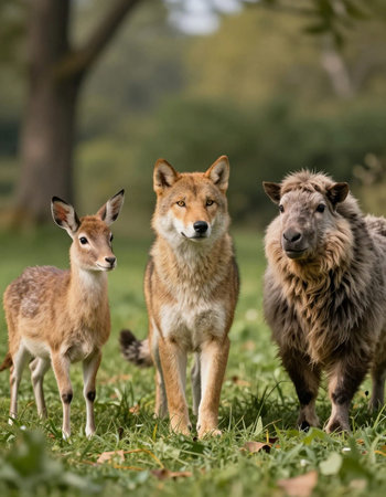 Red-backed jackal familyの写真素材