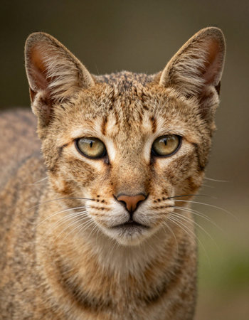 Closeup portrait of a wild cat (Lynx rufus)