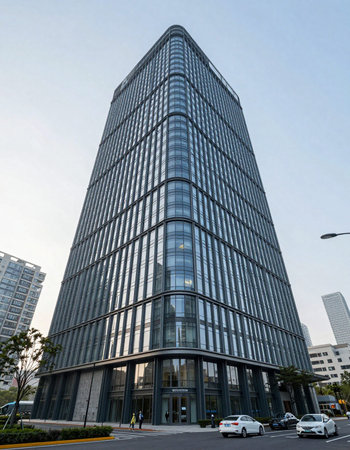 Modern office building in Shenzhen, China. Shenzhen is the largest city in Guangdong province.