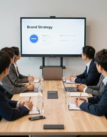 Group of business people having a meeting in a conference room.