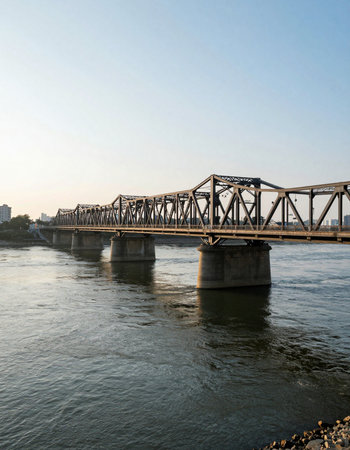 Railway bridge over the Chao Phraya River in Bangkok, Thailand