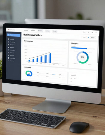 Businessman analyzing investment charts with computer. Accounting and finance concept.