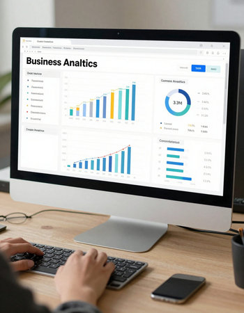 Businessman analyzing investment charts with computer. Accounting and finance concept.