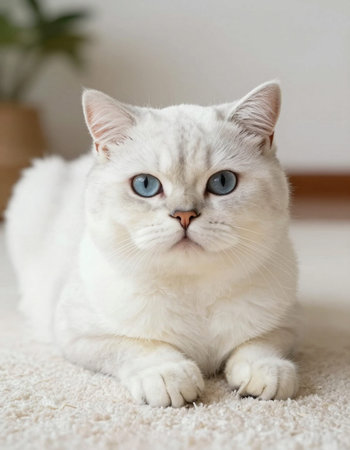 beautiful white cat with blue eyes