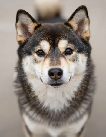Portrait of husky dogの写真素材