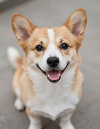 Welsh Corgi Pembroke dog close up portrait