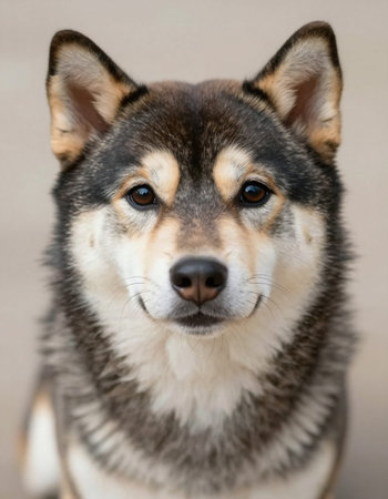 Portrait of an alaskan malamute dogの写真素材