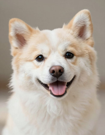 Portrait of a cute dog with tongue outの写真素材