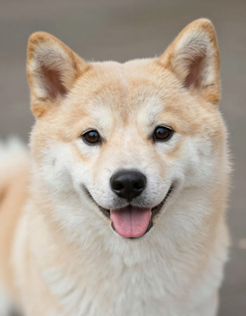 Portrait of a dog with tongue out.