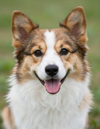 Portrait of a Welsh Corgi Pembroke dogの写真素材