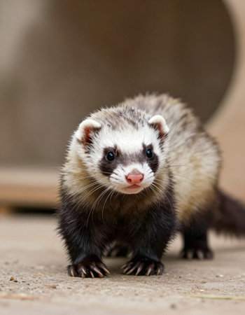 Portrait of a ferret (lat. ferreta ferreta)の写真素材