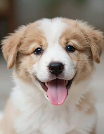 Portrait of a cute purebred puppy of Australian shepherd dog.