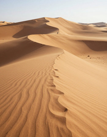the empty quarter  and outdoor  sand  dune in oman old desert rub al khaliの写真素材