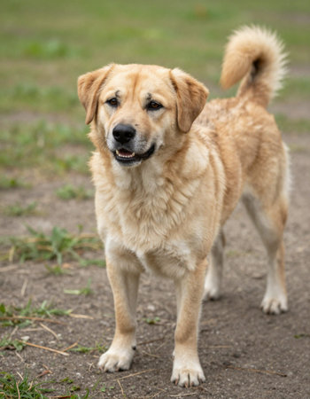 Portrait of a Labrador Retriever dog in the park