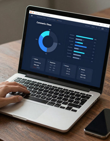 Businessman analyzing investment charts with laptop. Accounting and finance concept.