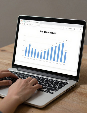 Businessman analyzing investment charts with laptop computer. Accounting and finance concept.