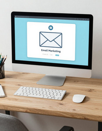 Illustration of personal organizer reminder on computer monitor