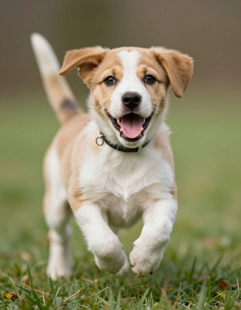 Adorable purebred dog outdoors in the nature on a sunny day.の写真素材