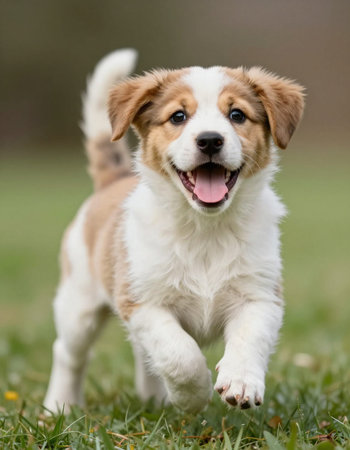 Adorable purebred dog photographed outdoors in the nature on a sunny day.の写真素材