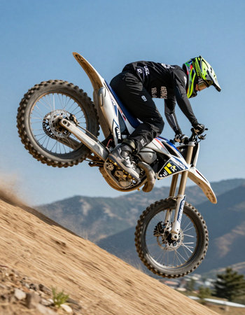 A rider participates at the FIM Motocross World Championship in Las Vegas, Nevada.