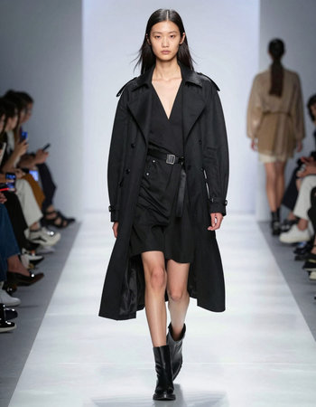 A model walks the runway during the Paris Fashion Week Womenswear Spring/Summer 2016 in Paris,...