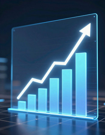 financial graph on computer screen, stock market concept, 3d rendering
