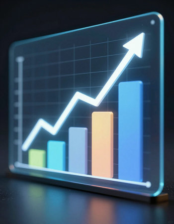 Financial chart on a computer monitor. Business concept. 3d renderingの写真素材