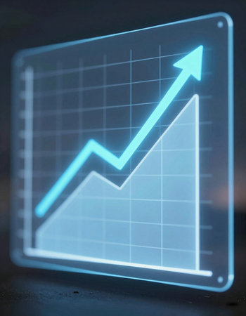 financial graph on a computer monitor with blue light, business and finance conceptの写真素材